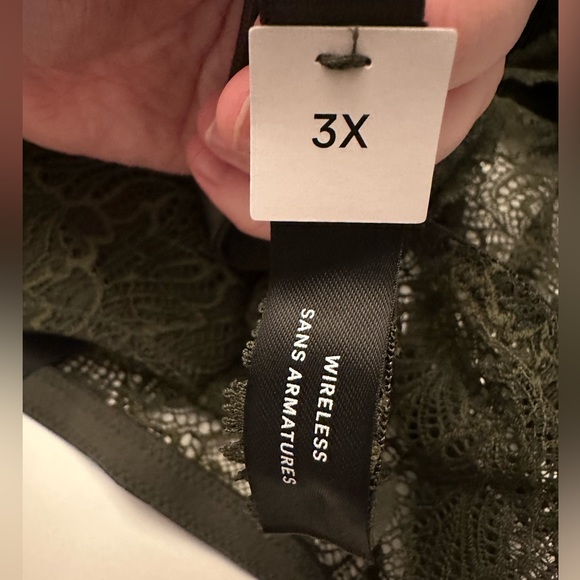 Addition Elle Deesse Wireless Lace Green Bra 3X - Picture 5 of 8